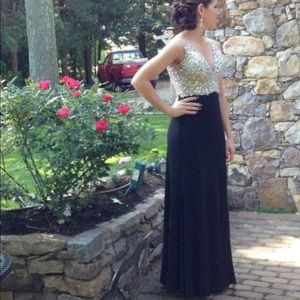 Black and beaded prom dress